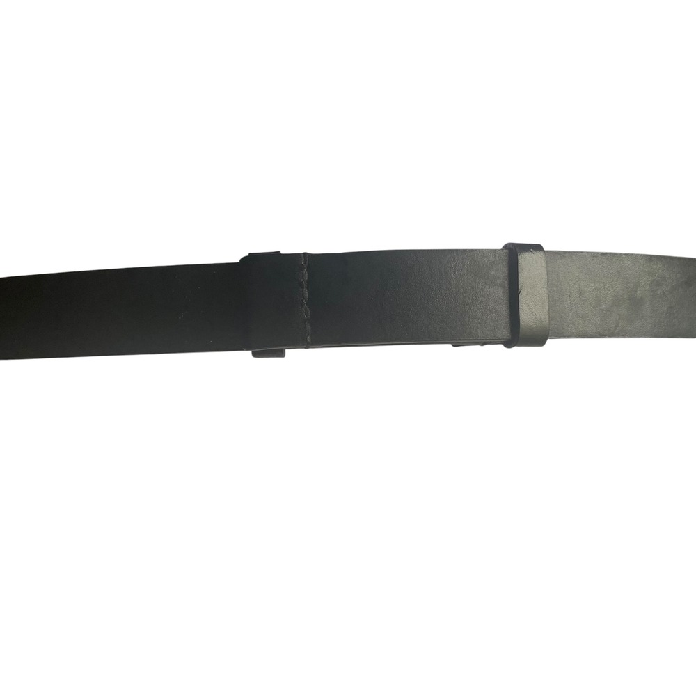 Chicos Womens Black Leather Belt Mixed Metal Silver Gold Hook Buckle Adjustabl S - Picture 4 of 6
